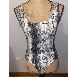 Women’s snakeskin print bodysuit